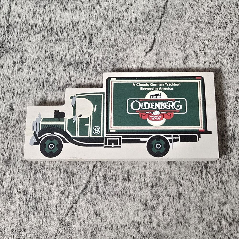 Cats Meow 1930 Oldenburg Brewery Truck Wood Landmark Souvenir Keg Cstm1075